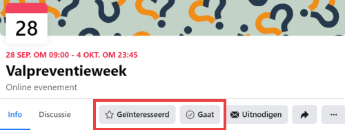Knop 'Geïnteresseerd' en 'Gaat'